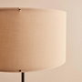 Opviq AYD-3470 Lámpara de Pie de Madera y Tela Beige